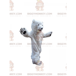 Hvid bamse BIGGYMONKEY™ maskotkostume, isbjørnekostume -