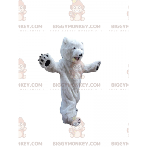 Witte teddybeer BIGGYMONKEY™ mascottekostuum, ijsbeerkostuum -