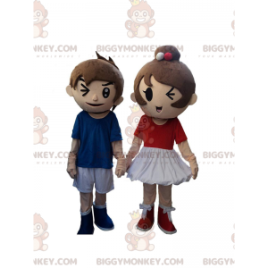 2 mascote do BIGGYMONKEY™, um menino e uma menina, casal de