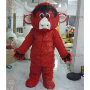 Costume da mascotte BIGGYMONKEY™ toro di bufalo rosso e nero