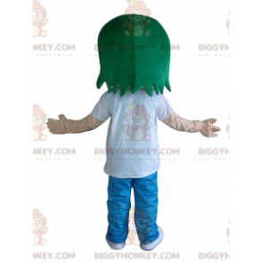 BIGGYMONKEY™ μασκότ στολή γυναίκας με πράσινα μαλλιά, πολύχρωμη