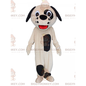 Traje de mascote BIGGYMONKEY™ cachorro bege e preto, fantasia