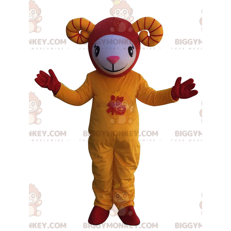 Traje de mascote BIGGYMONKEY™ Vestido asiático de carneiro