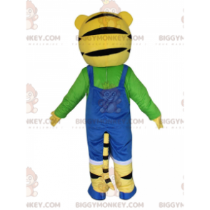 Tigerunge BIGGYMONKEY™ maskotkostume med overalls, tigerkostume