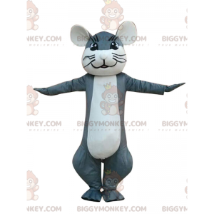 Gray and white mouse BIGGYMONKEY™ mascot costume, rodent