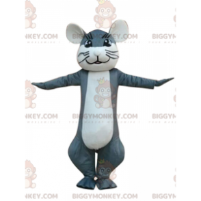 Costume de mascotte BIGGYMONKEY™ de souris grise et blanche
