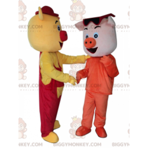 2 BIGGYMONKEY™s mascot of colorful and fun pigs, 2 pigs –