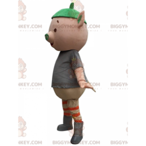 Disfraz de mascota BIGGYMONKEY™ de cerdito rosa muy divertido
