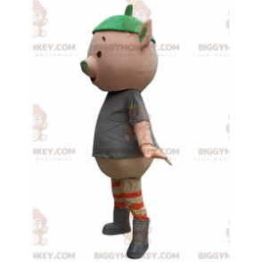 Very fun pink pig BIGGYMONKEY™ mascot costume, little piggy