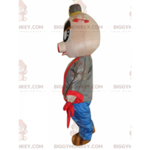 Disfraz de mascota BIGGYMONKEY™ de cerdito rosa muy original