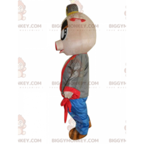 Meget original pink BIGGYMONKEY™ maskotkostume med en rive -