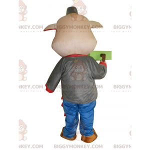 Originalissimo costume mascotte BIGGYMONKEY™ maialino rosa con