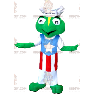 Disfraz de mascota de rana BIGGYMONKEY™ vestido con sombrero y