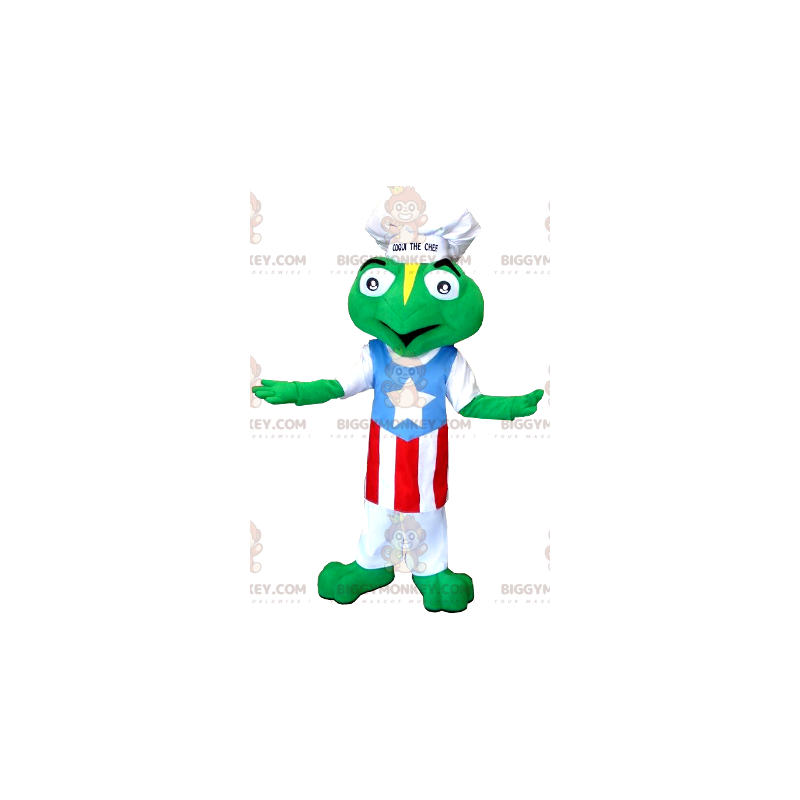 Frosch BIGGYMONKEY™ Maskottchenkostüm mit Hut und Schürze -