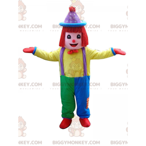 BIGGYMONKEY™ costume mascotte clown multicolore, costume da
