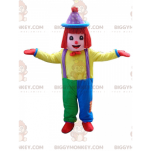 BIGGYMONKEY™ maskotdräkt mångfärgad clown