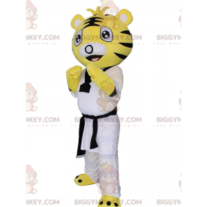 Traje de mascote Tiger BIGGYMONKEY™ em caratê, judô, roupa de
