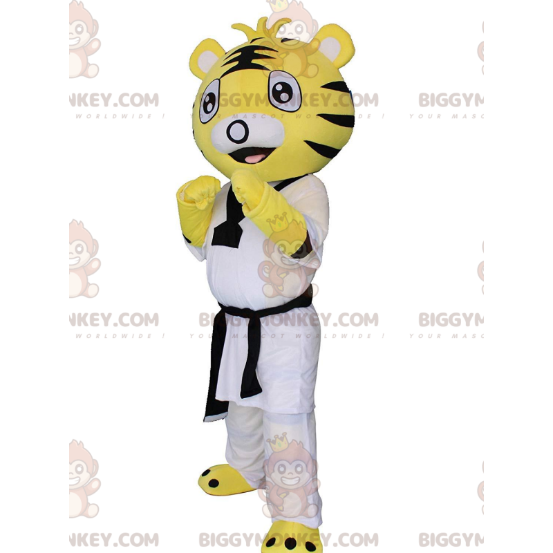 Tiger BIGGYMONKEY™ maskotdräkt i karate, judo, kampsportdräkter