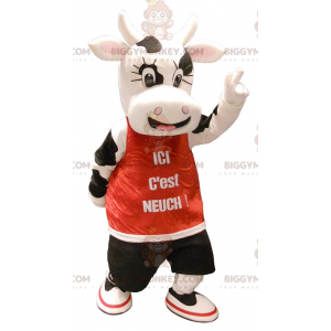 Cute Black and White Cow BIGGYMONKEY™ Mascot Costume –