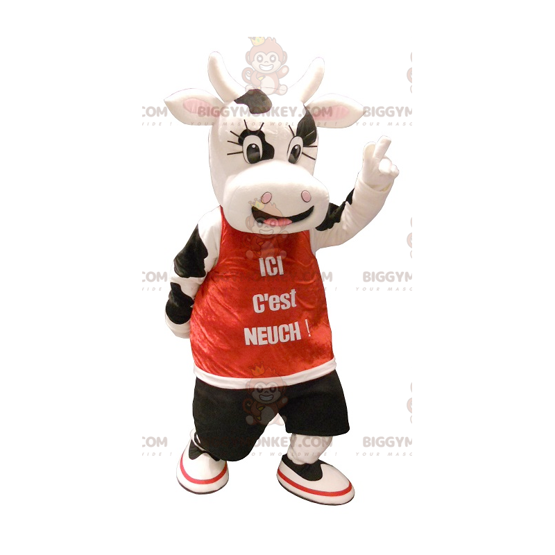 Cute Black and White Cow BIGGYMONKEY™ Mascot Costume –