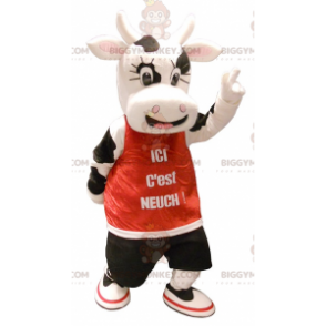 Cute Black and White Cow BIGGYMONKEY™ Mascot Costume –