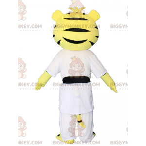 Tijger BIGGYMONKEY™-mascottekostuum in karate-, judo-