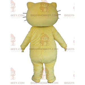 BIGGYMONKEY™ mascot costume yellow and white cat, colorful cat