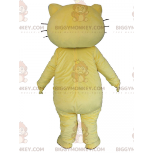 BIGGYMONKEY™ maskottiasu keltavalkoinen kissa, värikäs kissaasu