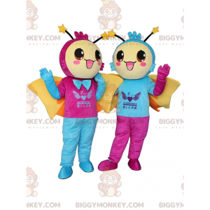 2 BIGGYMONKEY™s mascote de borboletas sorridentes, fantasias