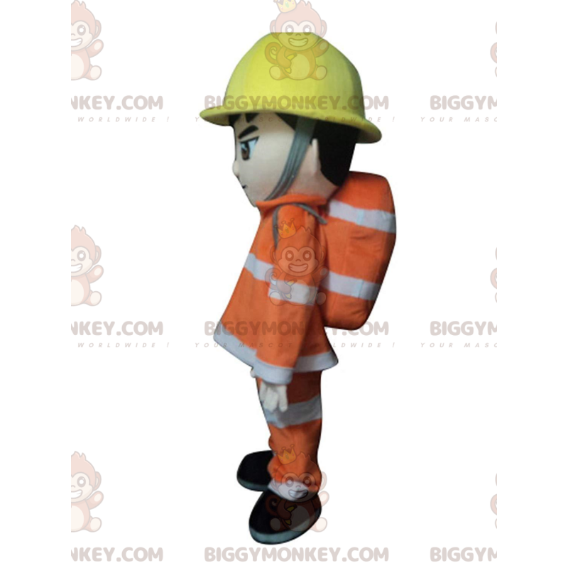 BIGGYMONKEY™ costume da mascotte di vigile del fuoco in