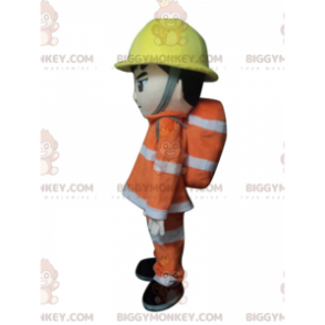 BIGGYMONKEY™ costume da mascotte di vigile del fuoco in