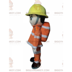Disfraz de mascota BIGGYMONKEY™ de bombero en uniforme, disfraz