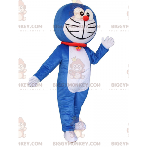 Traje de mascote BIGGYMONKEY™ de Doraemon, famoso gato azul e