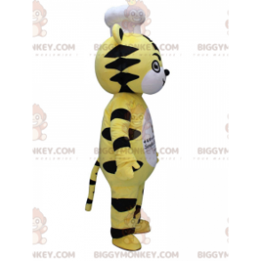 Kostým maskota BIGGYMONKEY™ žlutého, bílého a černého tygra s