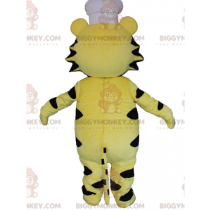 Costume de mascotte BIGGYMONKEY™ de tigre jaune, blanc et noir