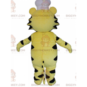 BIGGYMONKEY™ Tiger-Maskottchen-Kostüm in Gelb, Weiß und Schwarz