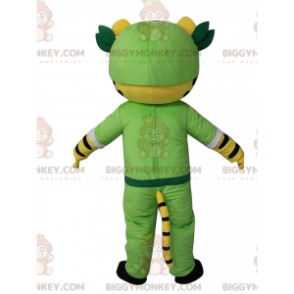 Costume de mascotte BIGGYMONKEY™ de tigre jaune, blanc et noir