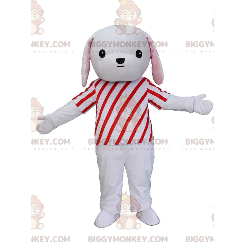 BIGGYMONKEY™ Mascot Costume Gray and White Puppy with Red and