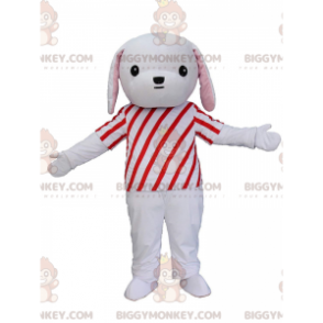 Costume de mascotte BIGGYMONKEY™ de chiot gris et blanc avec