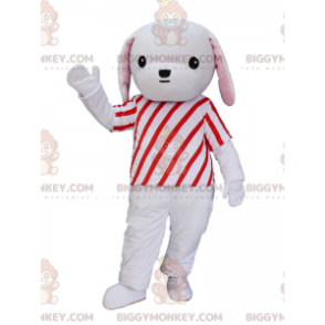 BIGGYMONKEY™ Mascot Costume Gray and White Puppy with Red and