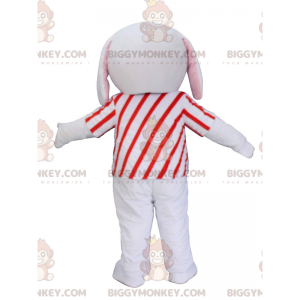 BIGGYMONKEY™ Μασκότ Κοστούμι γκρι και λευκό κουτάβι με κόκκινη