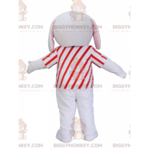 BIGGYMONKEY™ Mascot Costume Gray and White Puppy with Red and