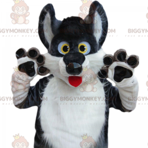 BIGGYMONKEY™ Maskottchenkostüm grau-weißer Husky, bezauberndes