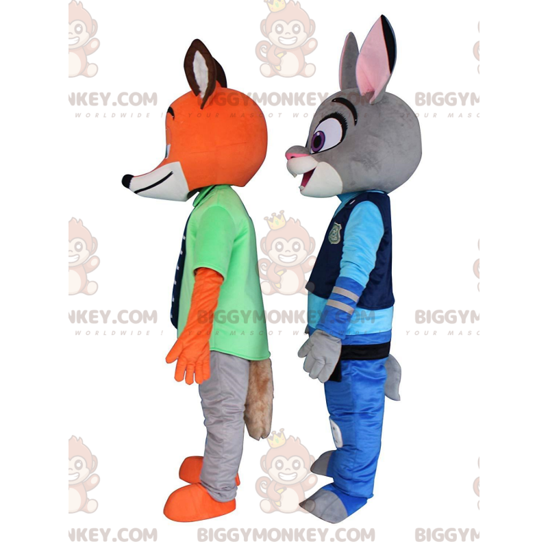 2 Zootopia BIGGYMONKEY™:n maskotti Judy Hall Rabbit ja Nick Fox