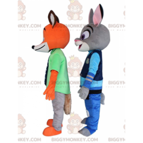 2 Zootopia BIGGYMONKEY™s maskot Judy Hall Rabbit og Nick Fox -