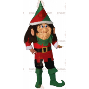 Costume de mascotte BIGGYMONKEY™ de lutin de Noël atypique