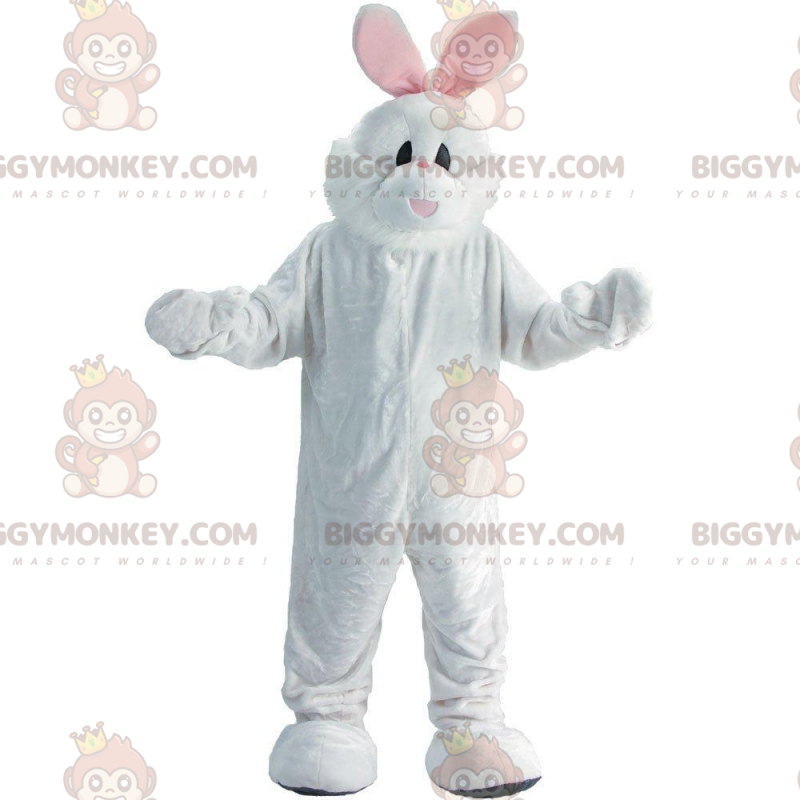 Kostium maskotki biało-różowego królika BIGGYMONKEY™, kostium
