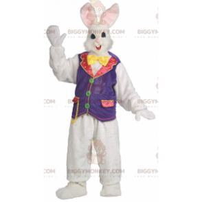 Bunny BIGGYMONKEY™ maskotkostume med farverig vest, stort