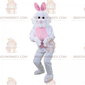 Kostium maskotki biało-różowego królika BIGGYMONKEY™, kostium