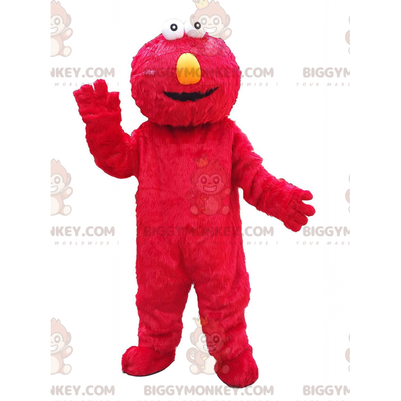 Costume de mascotte BIGGYMONKEY™ de Elmo, la marionnette rouge